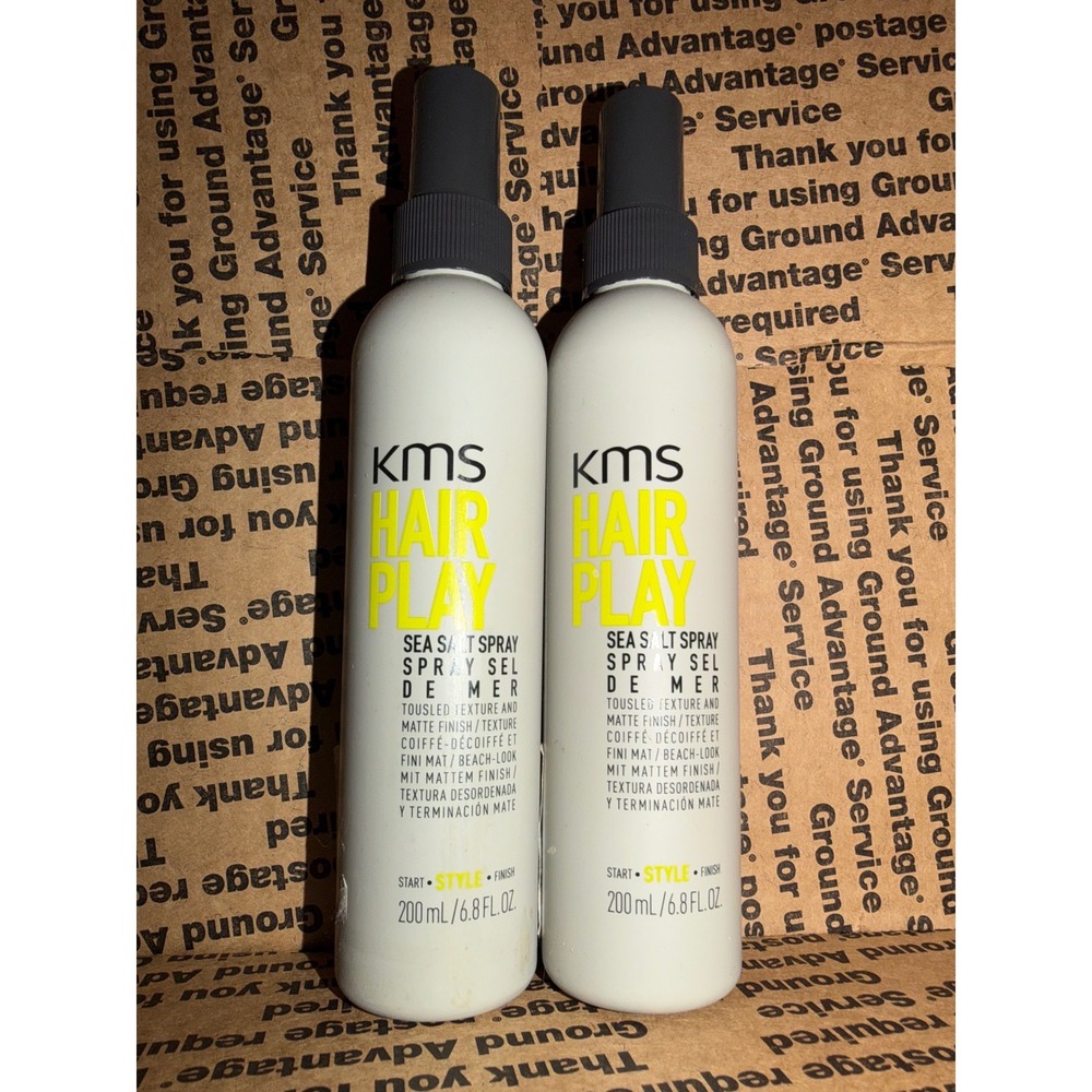 KMS Hair Play Sea Salt Spray 6.8 fl oz Matte Finish Tousled Texture Set‎ of 2